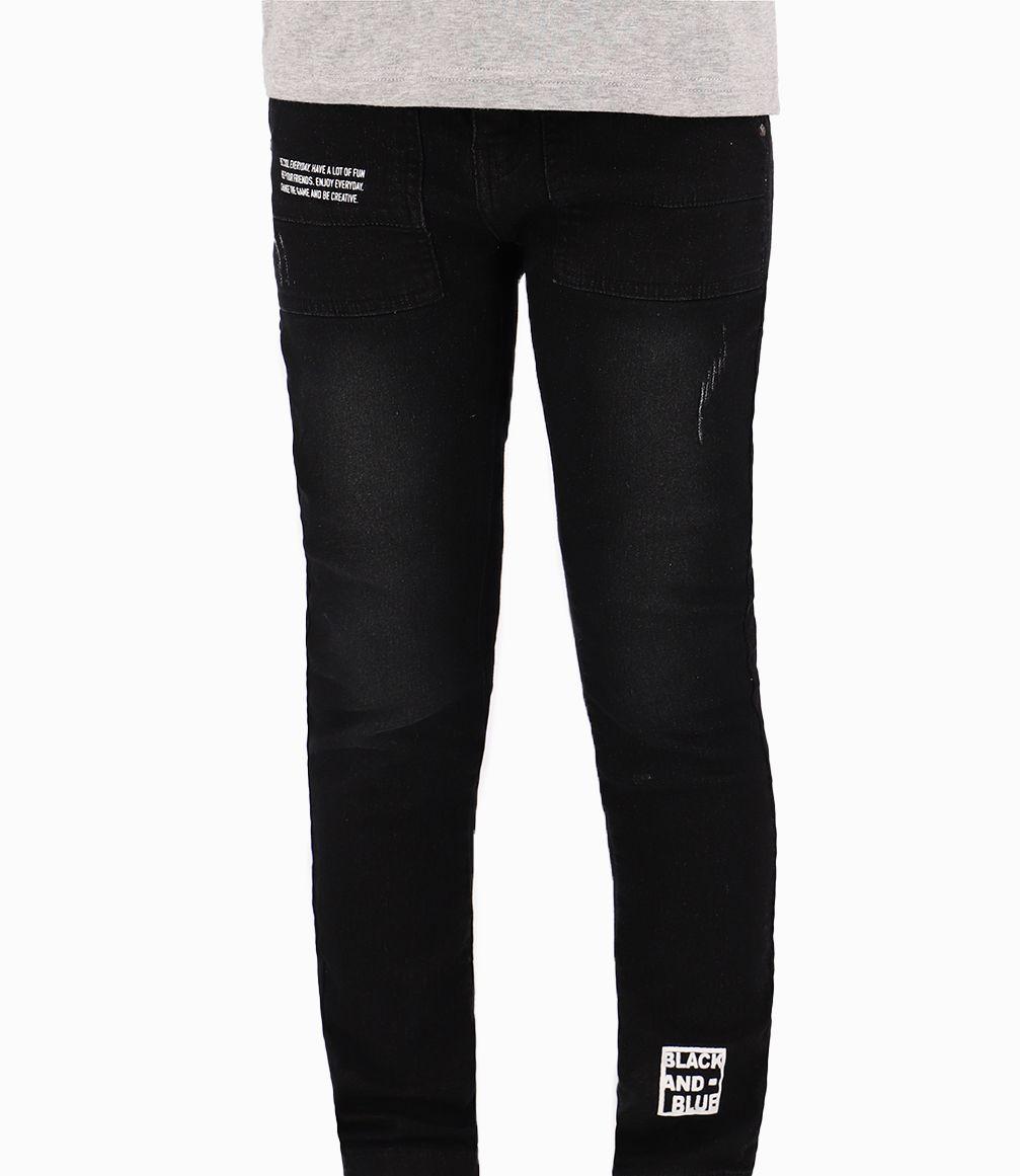 Jeans Niño Diseño Desgaste Black and Blue Denim Negro-0