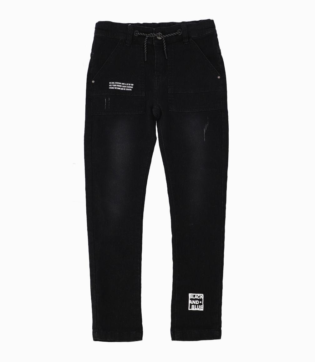 Jeans Niño Diseño Desgaste Black and Blue Denim Negro-1