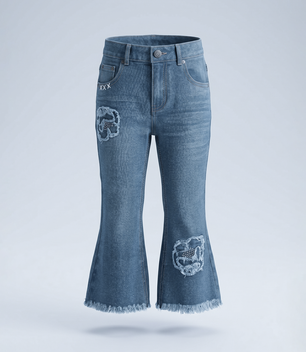 Jeans niña acampanado  L11111270174 denim celeste Limonada-1