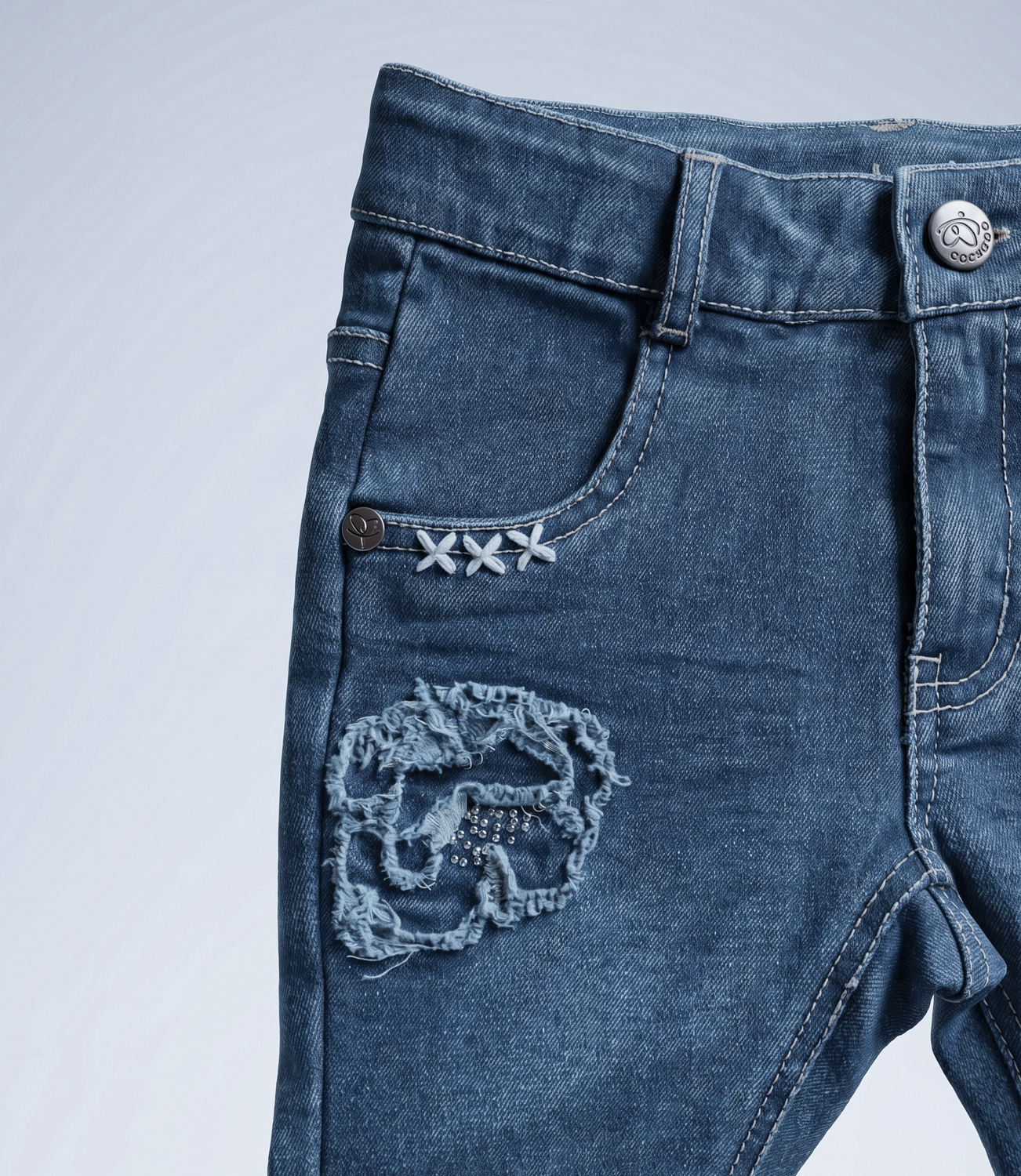 Jeans niña acampanado  L11111270174 denim celeste Limonada-3