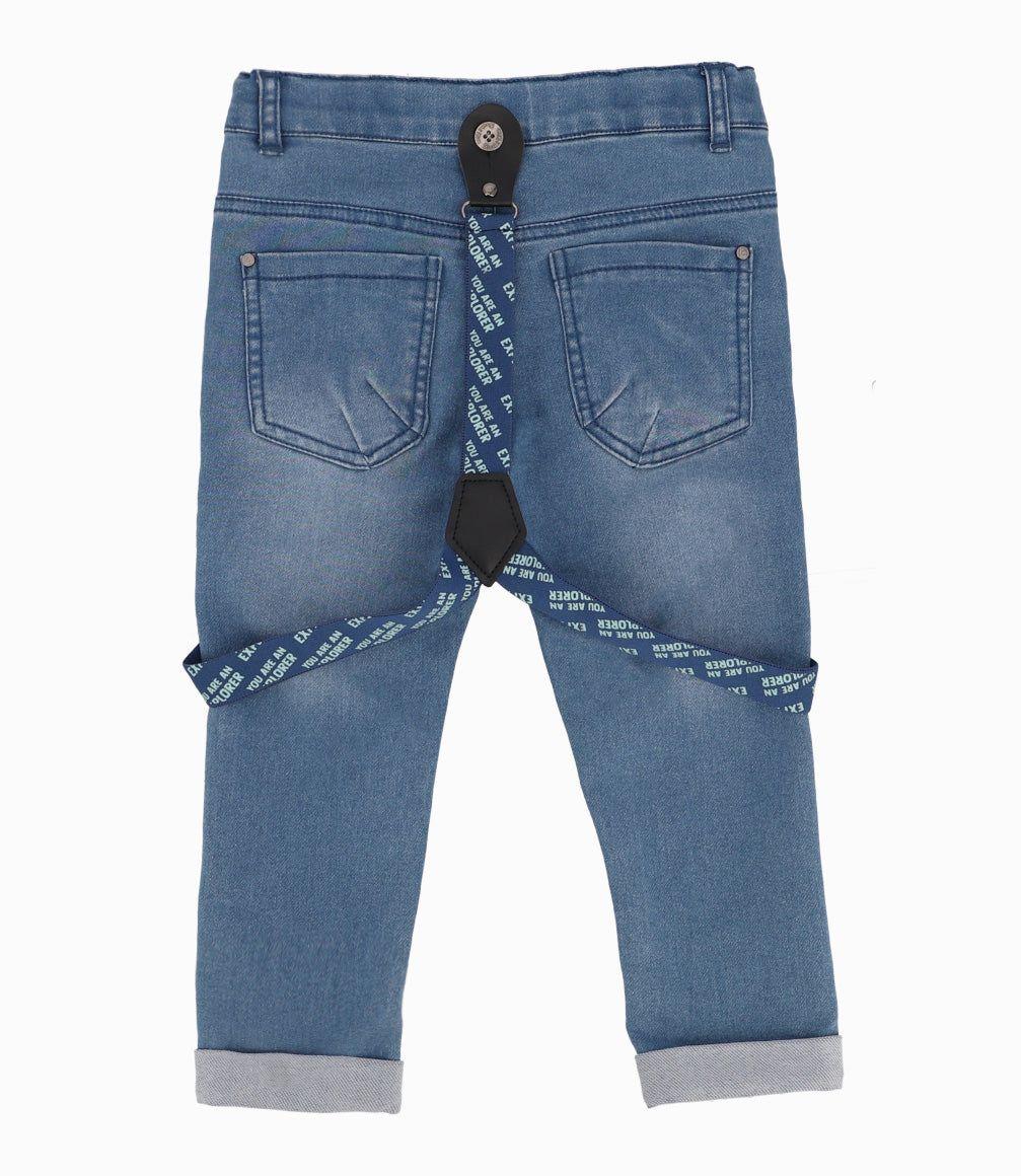 Jeans Bebé Niño Con Suspensores Denim Celeste-7