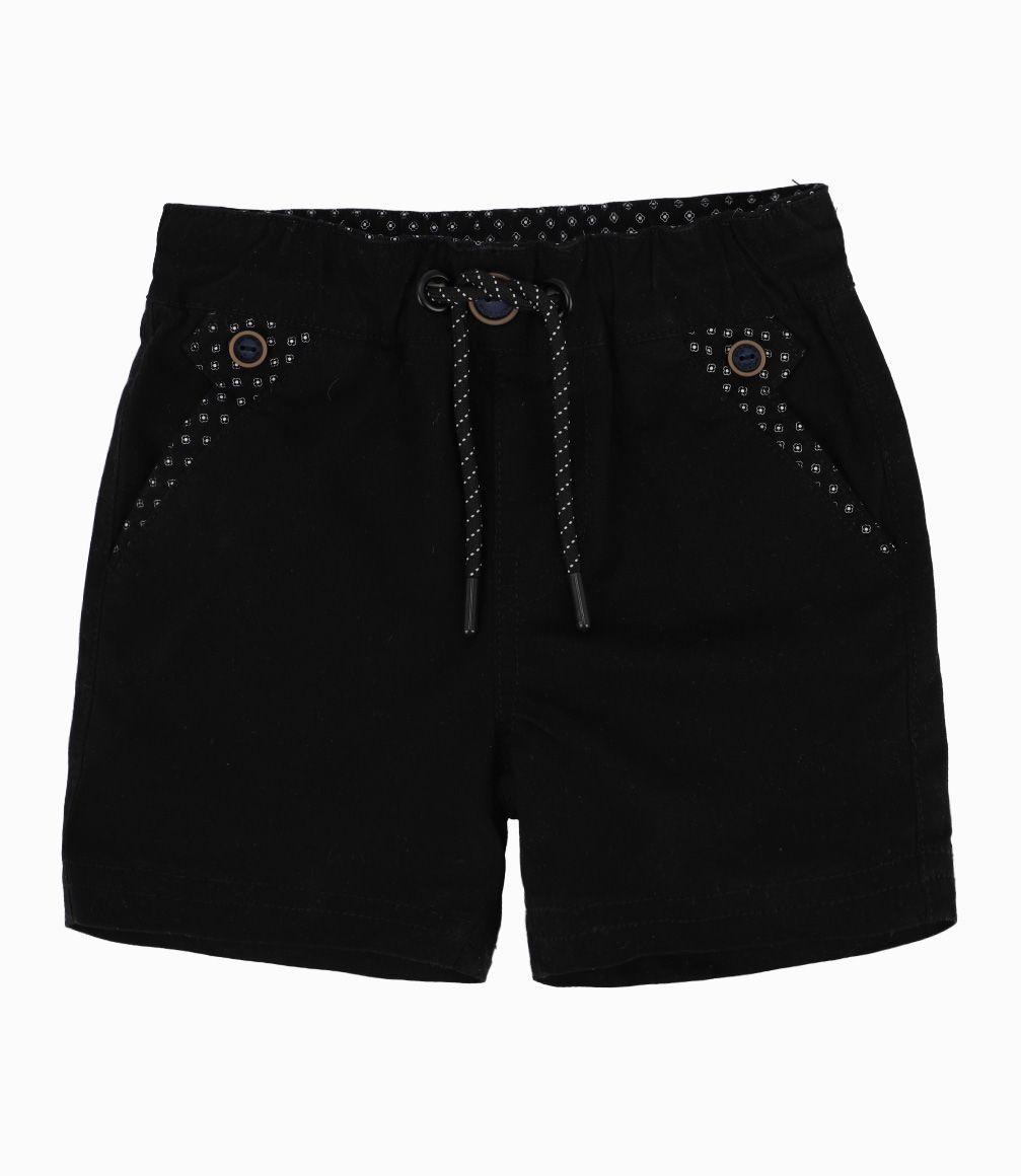 Bermuda Bebé Con cordón ajustable y diseño interior Black and Blue Negro-0