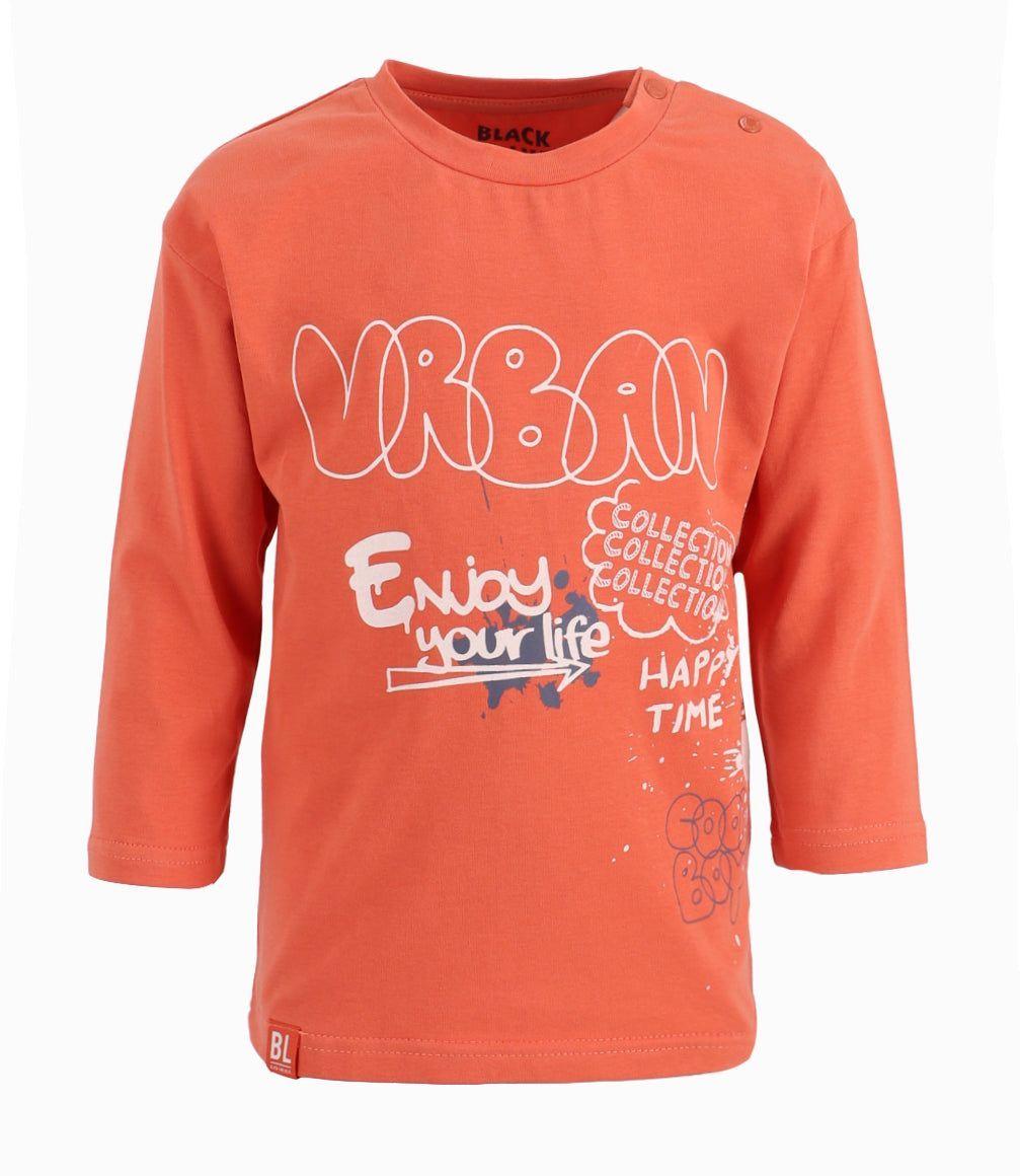 Polera Bebé Niño Con Grafiti Black And Blue Naranjo-0