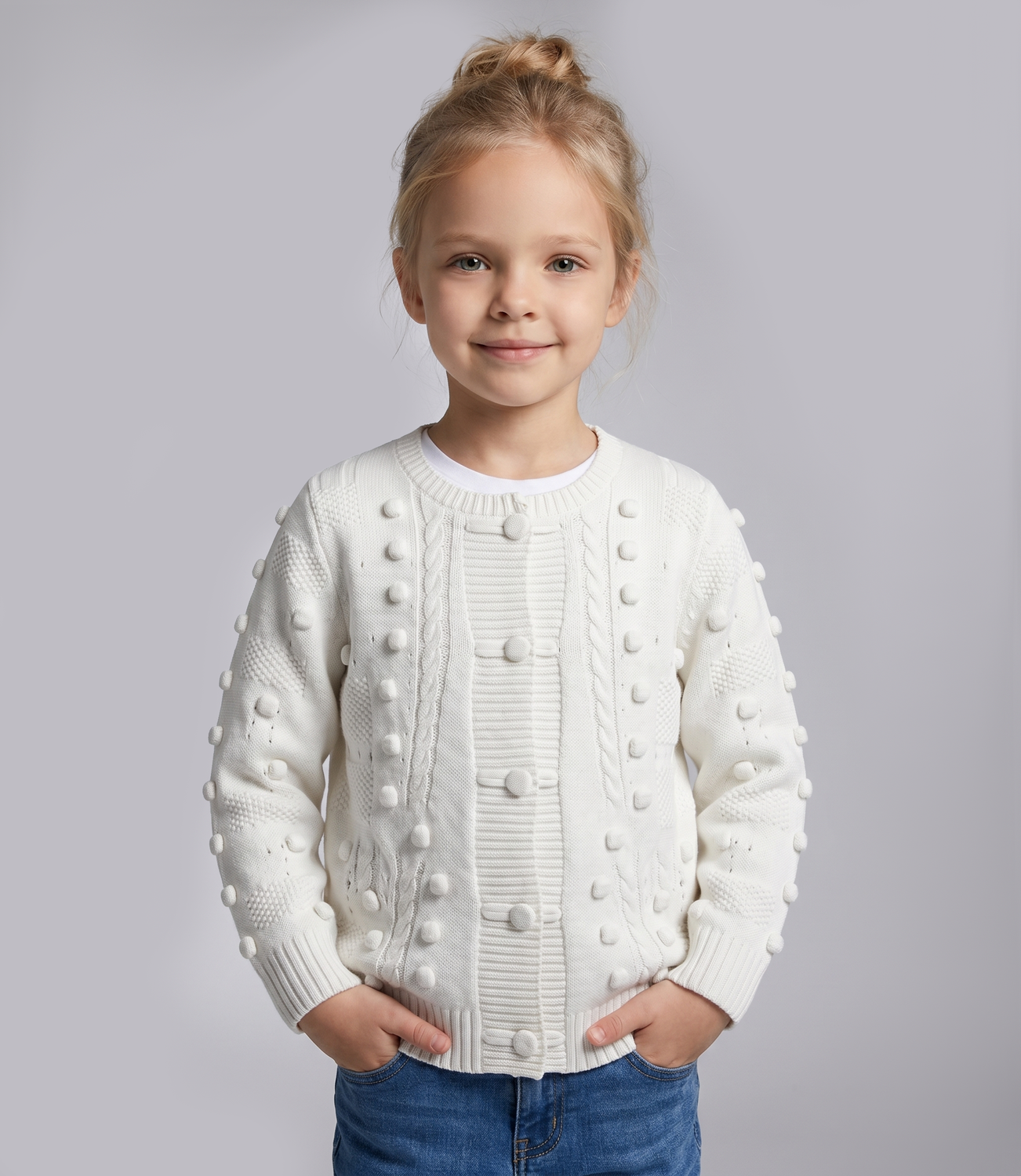 Chaleco bebé cardigan  L12061270103 crudo Limonada-0