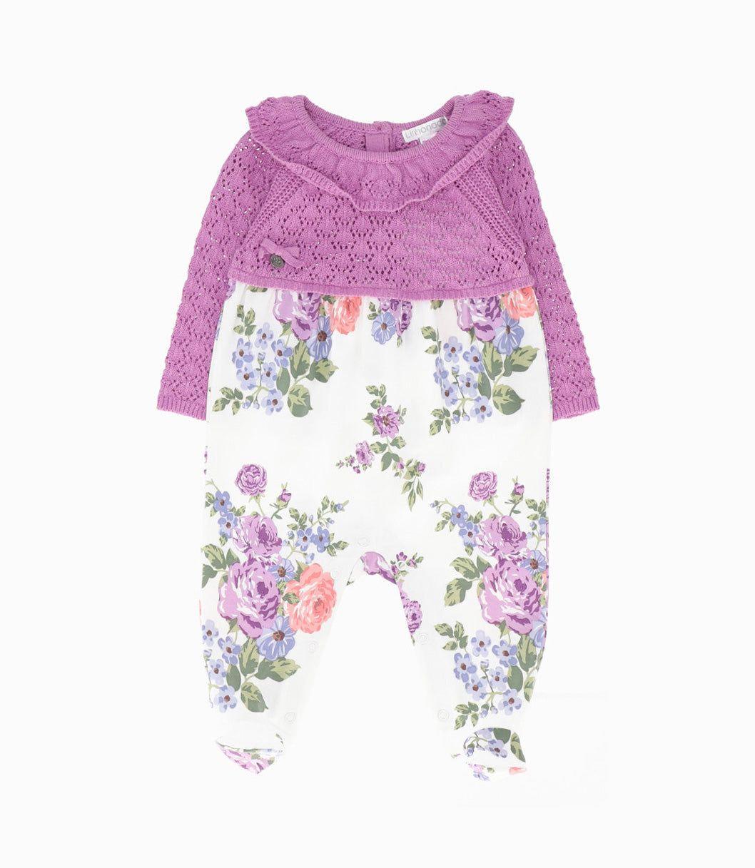 Enterito recién nacida floreado Morado LIMONADA-0