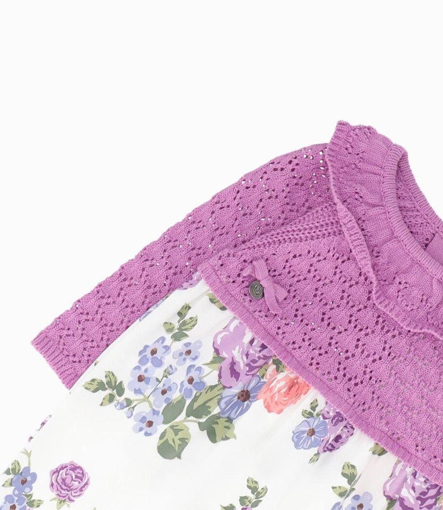 Enterito recién nacida floreado Morado LIMONADA-2