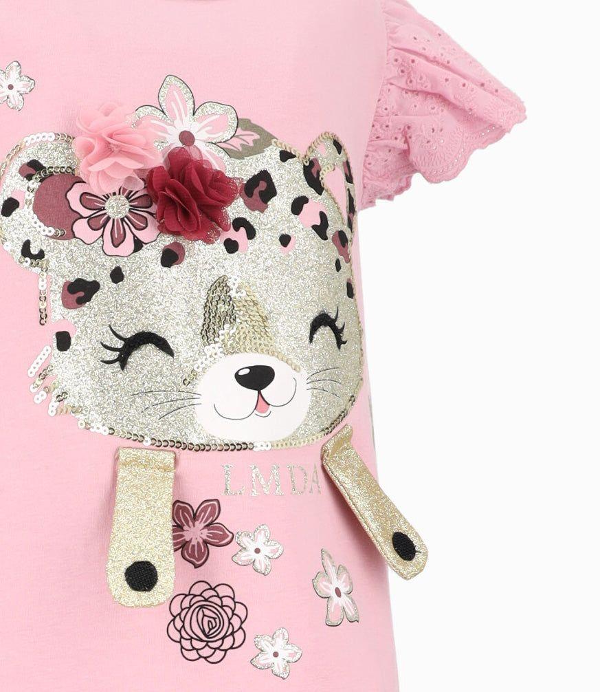 Polera manga corta bebé con vuelos palo rosa Limonada-3
