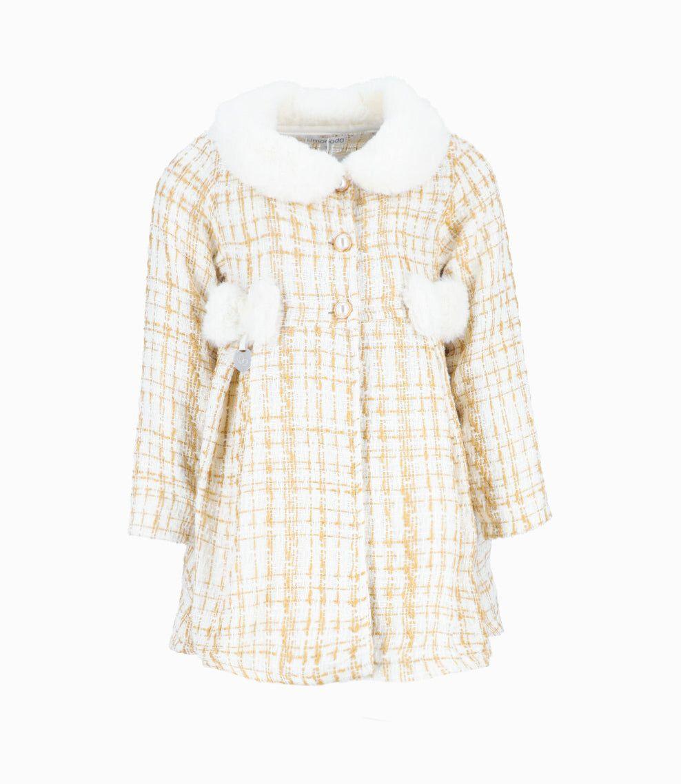 Conjunto niña de vestido y abrigo blanco Limonada-0