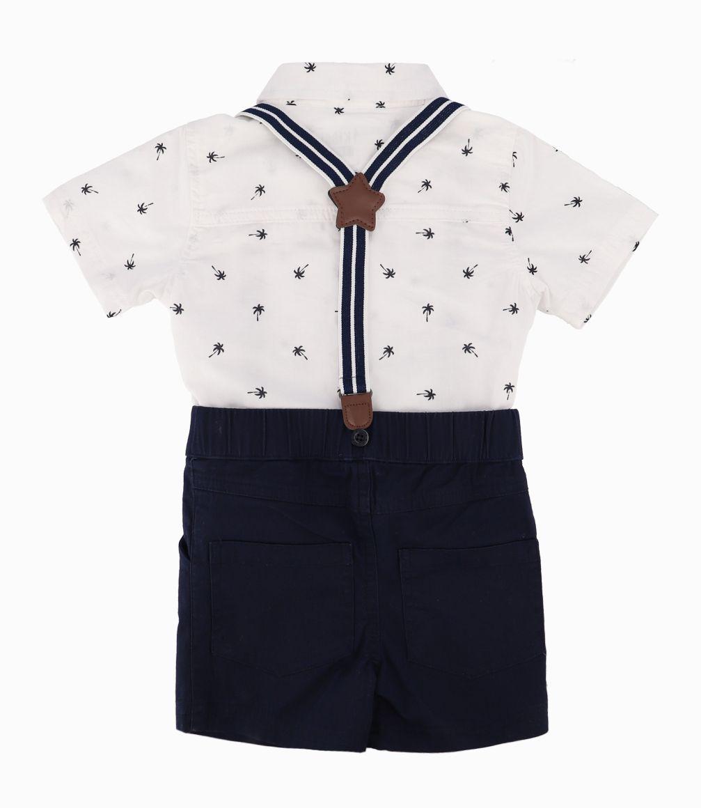 Conjunto Bebé Niño Con Humita y Suspensor 4 Kids Blanco-2