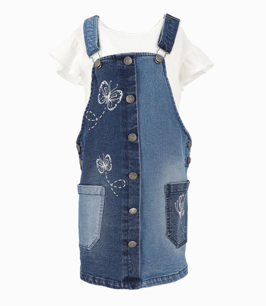 Vestido niña bicolor con polera Azul Marino LIMONADA-0