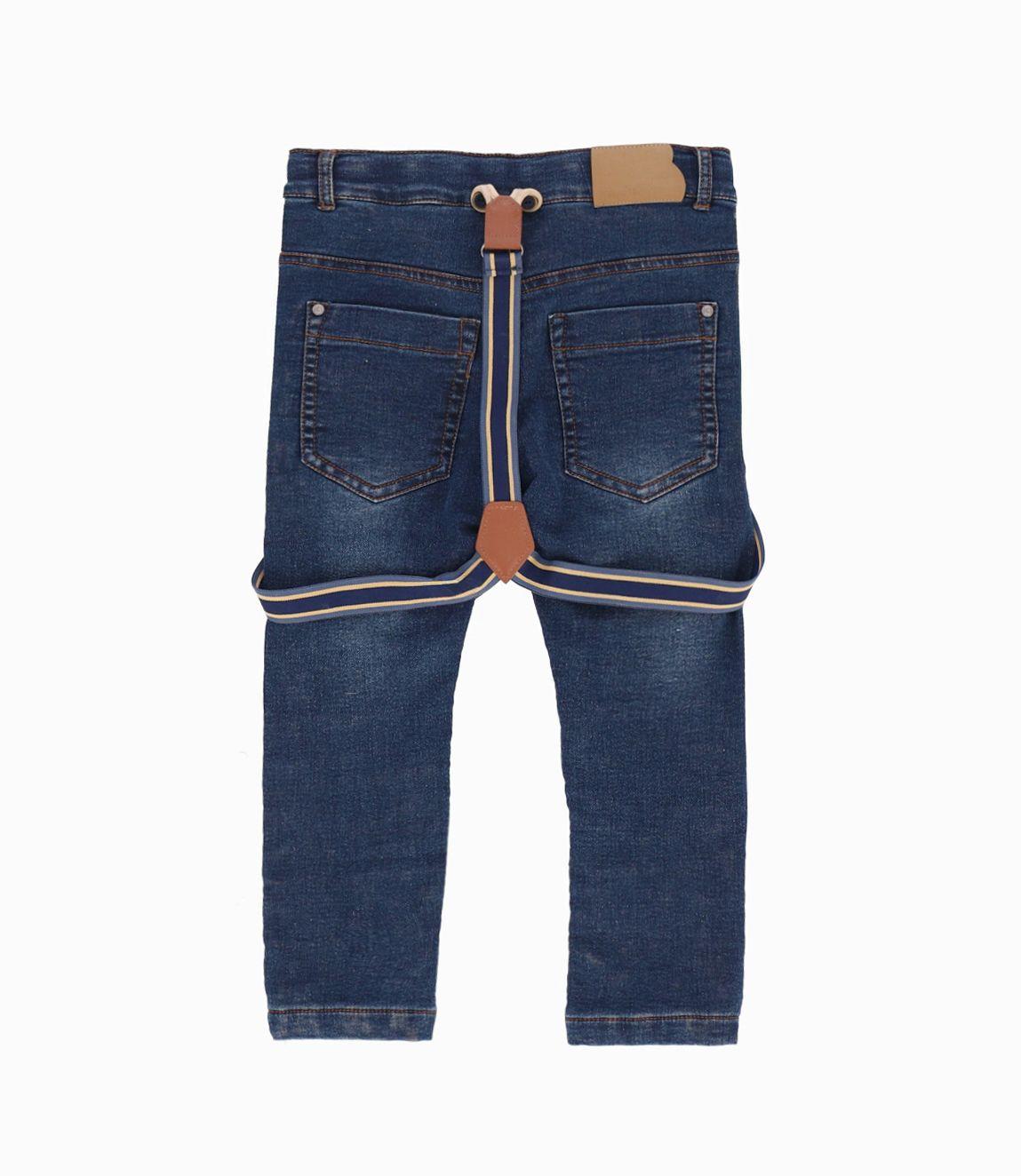 Jeans niño con suspensores denim azul Black and Blue-1