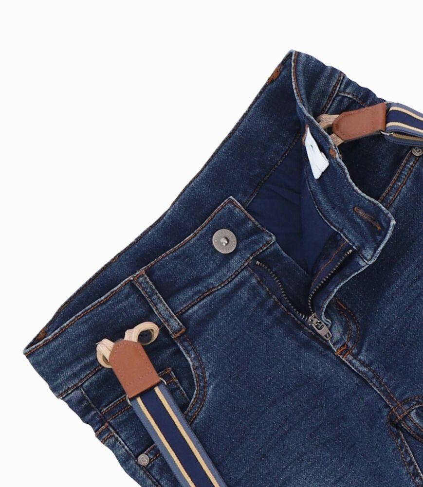 Jeans niño con suspensores denim azul Black and Blue-2