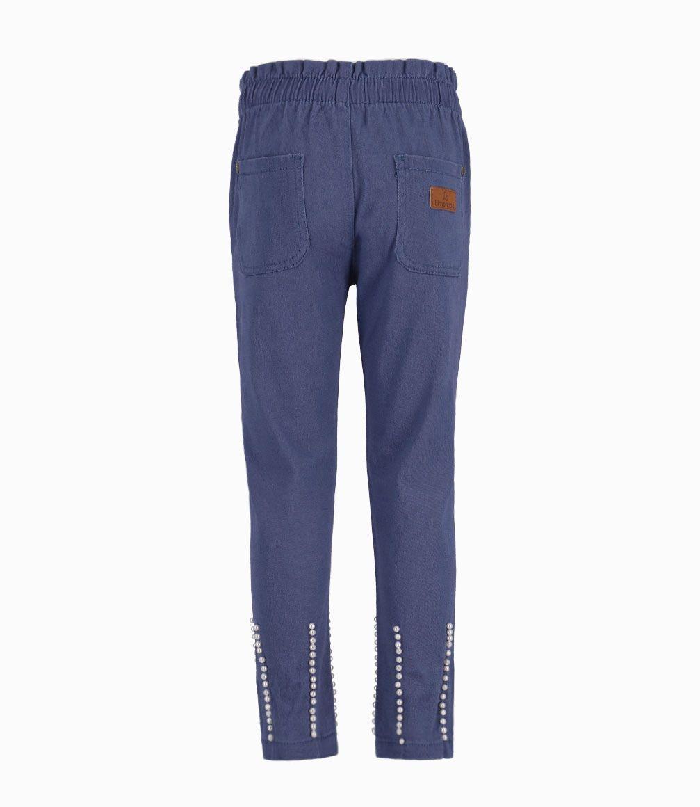 Pantalón Paperbag Niña Algodón Azul Marino Limonada-1