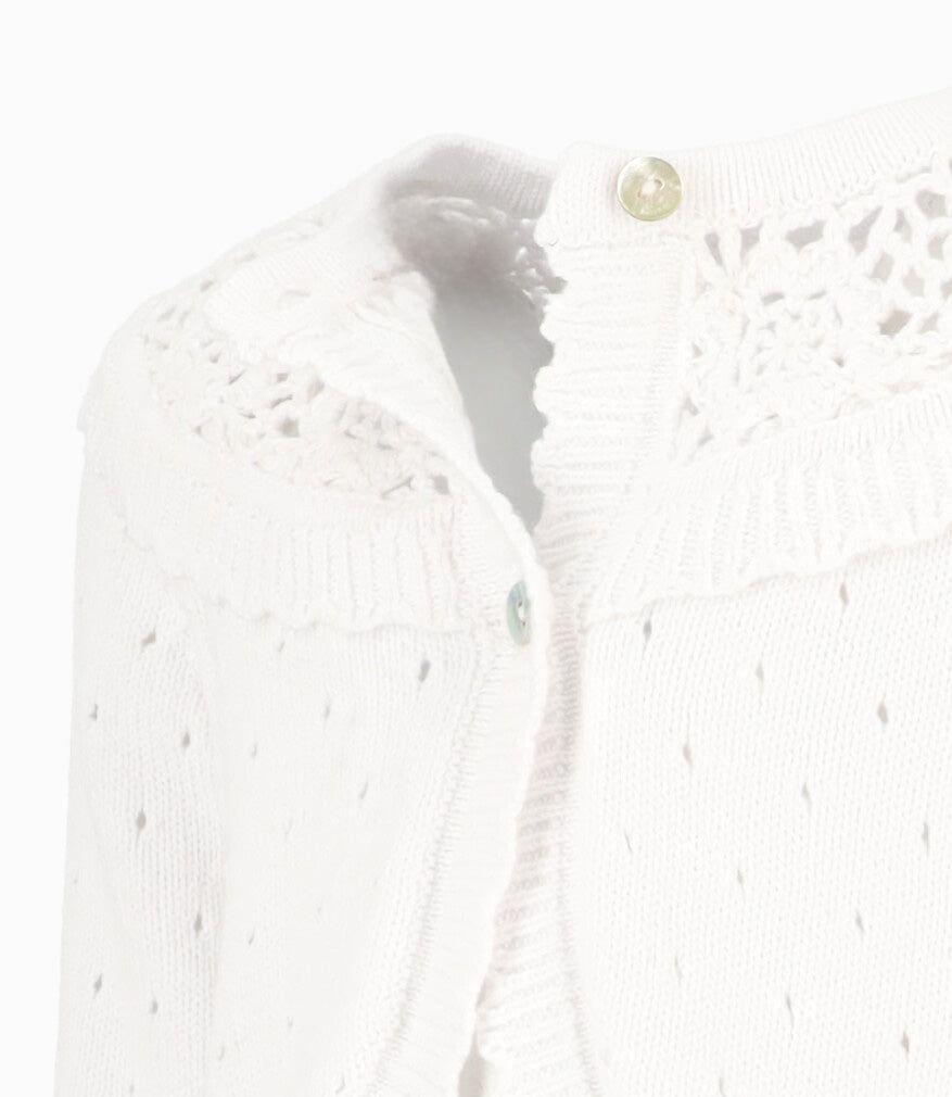 Chaleco bebé bolero blanco Limonada-3