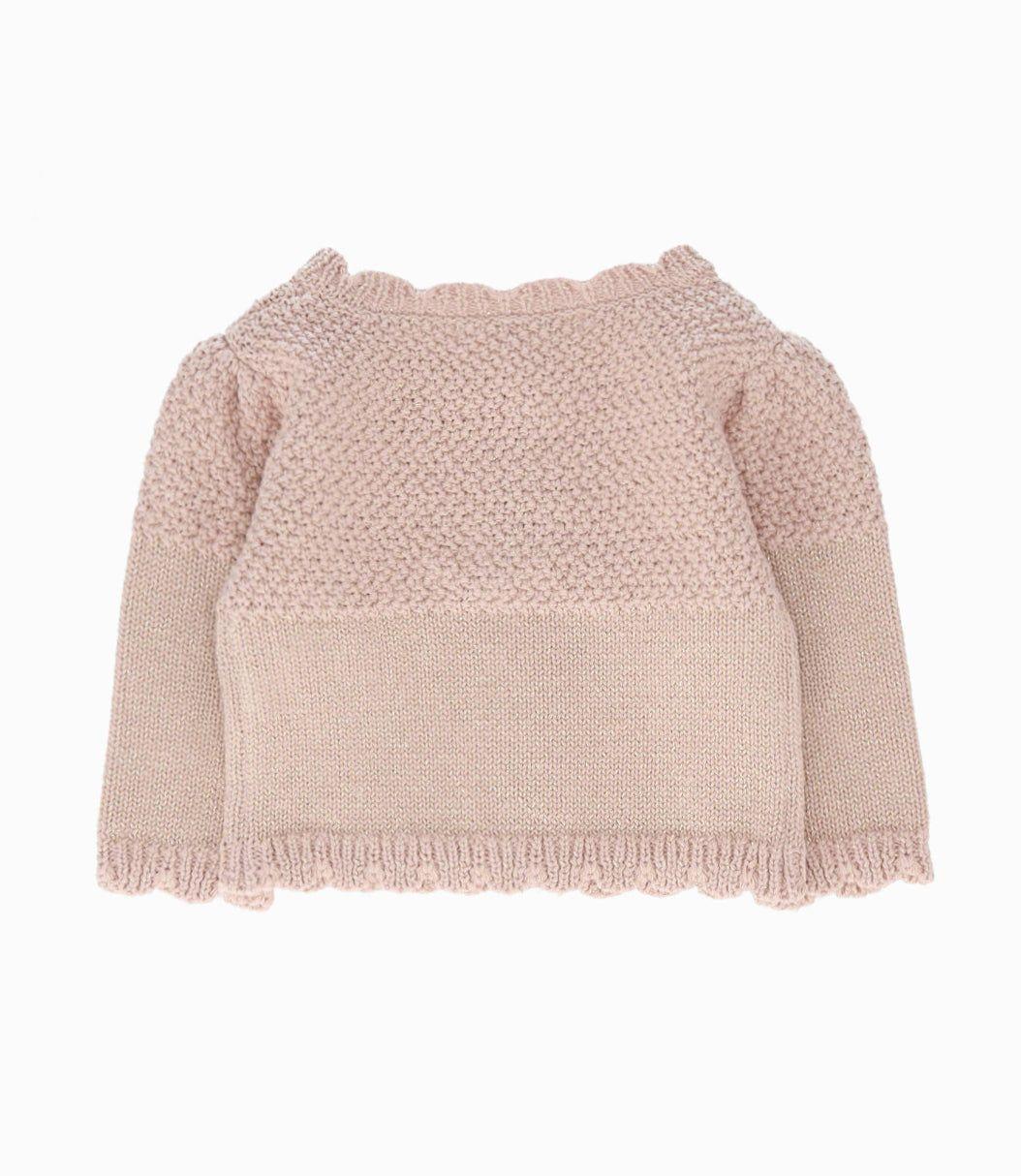 Chaleco recién nacida con flores beige Limonada-1