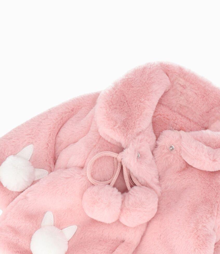 Chaqueta recién nacida con conejos rosado Limonada-2