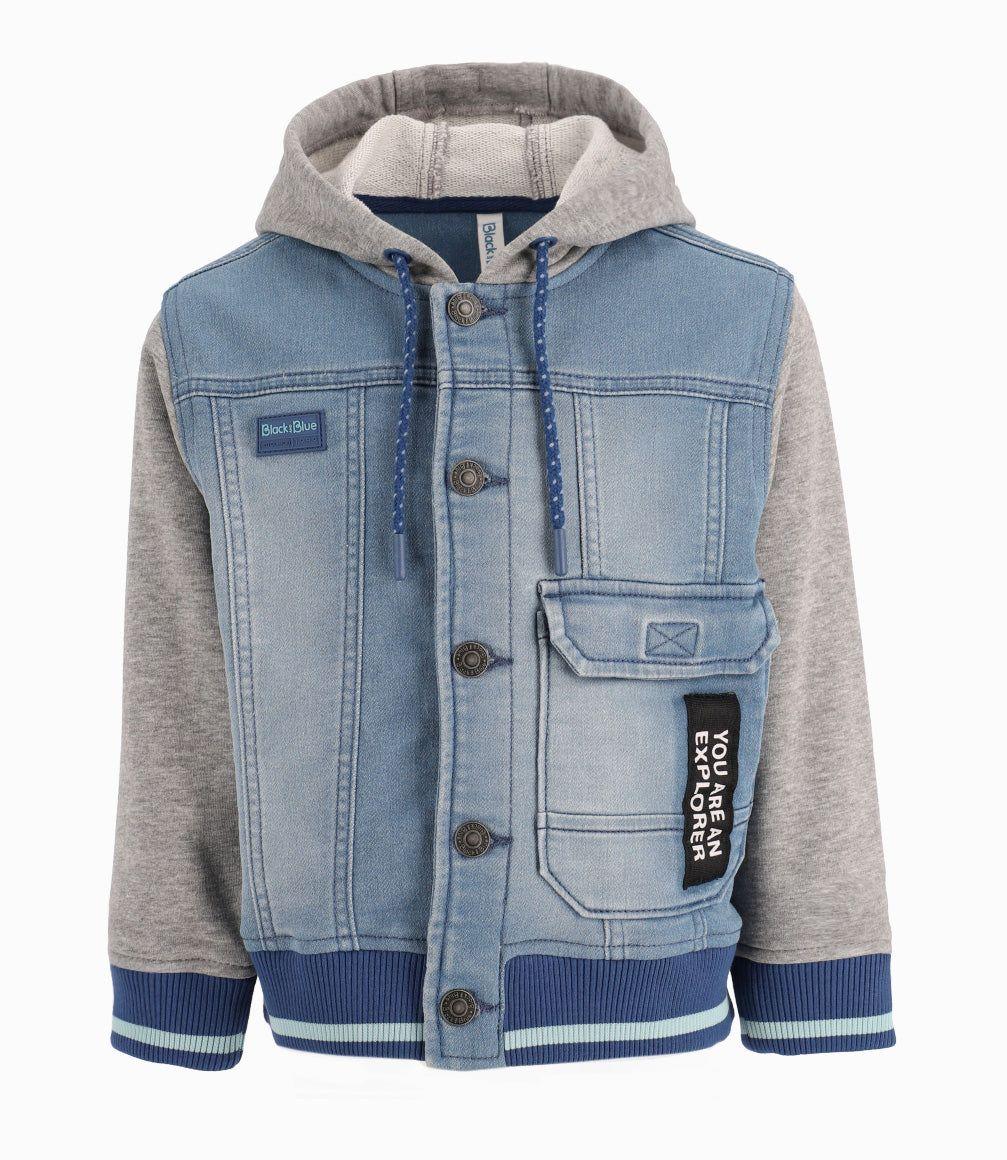 Chaqueta Niño Con Gorro Denim Celeste-1