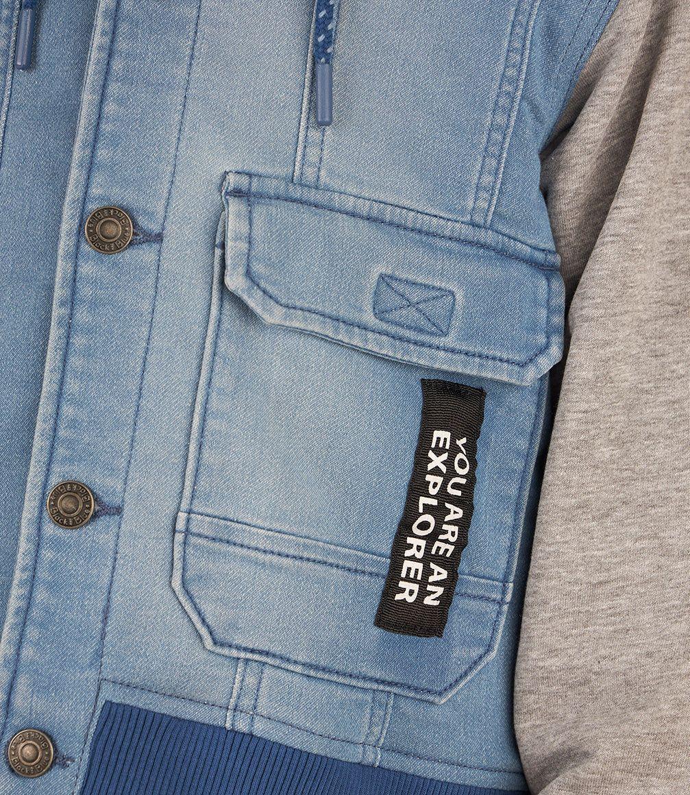 Chaqueta Niño Con Gorro Denim Celeste-5