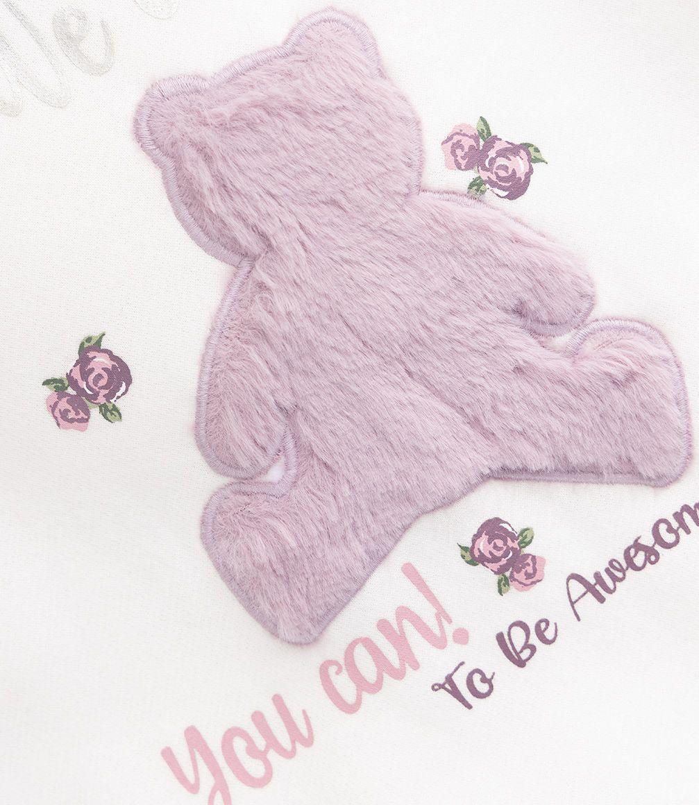 Pijama Niña Con Oso Y Flores Limonada Palo Rosa-3