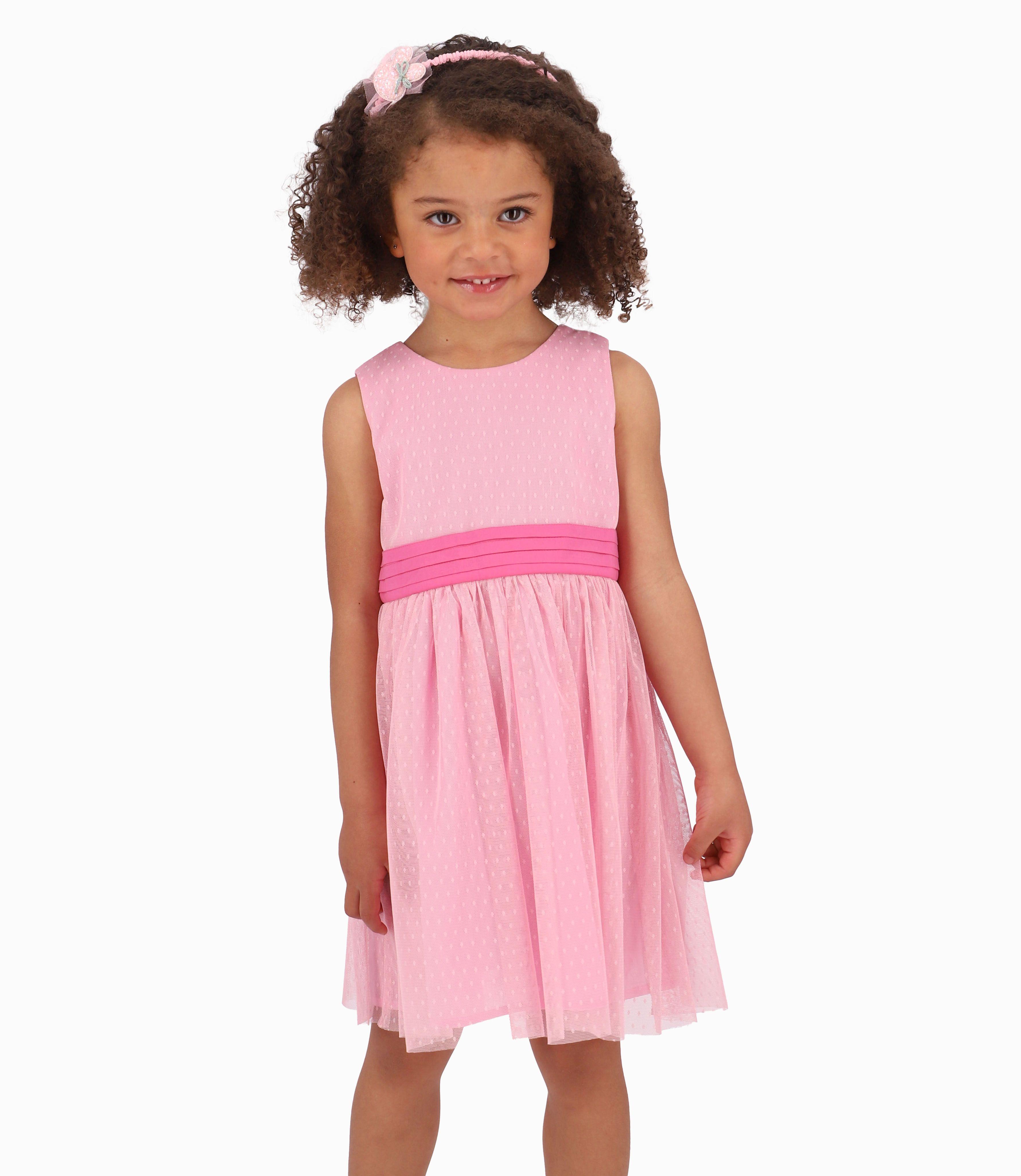 Vestido Niña Con Cinta Elástica 4 Kids Rosado-0