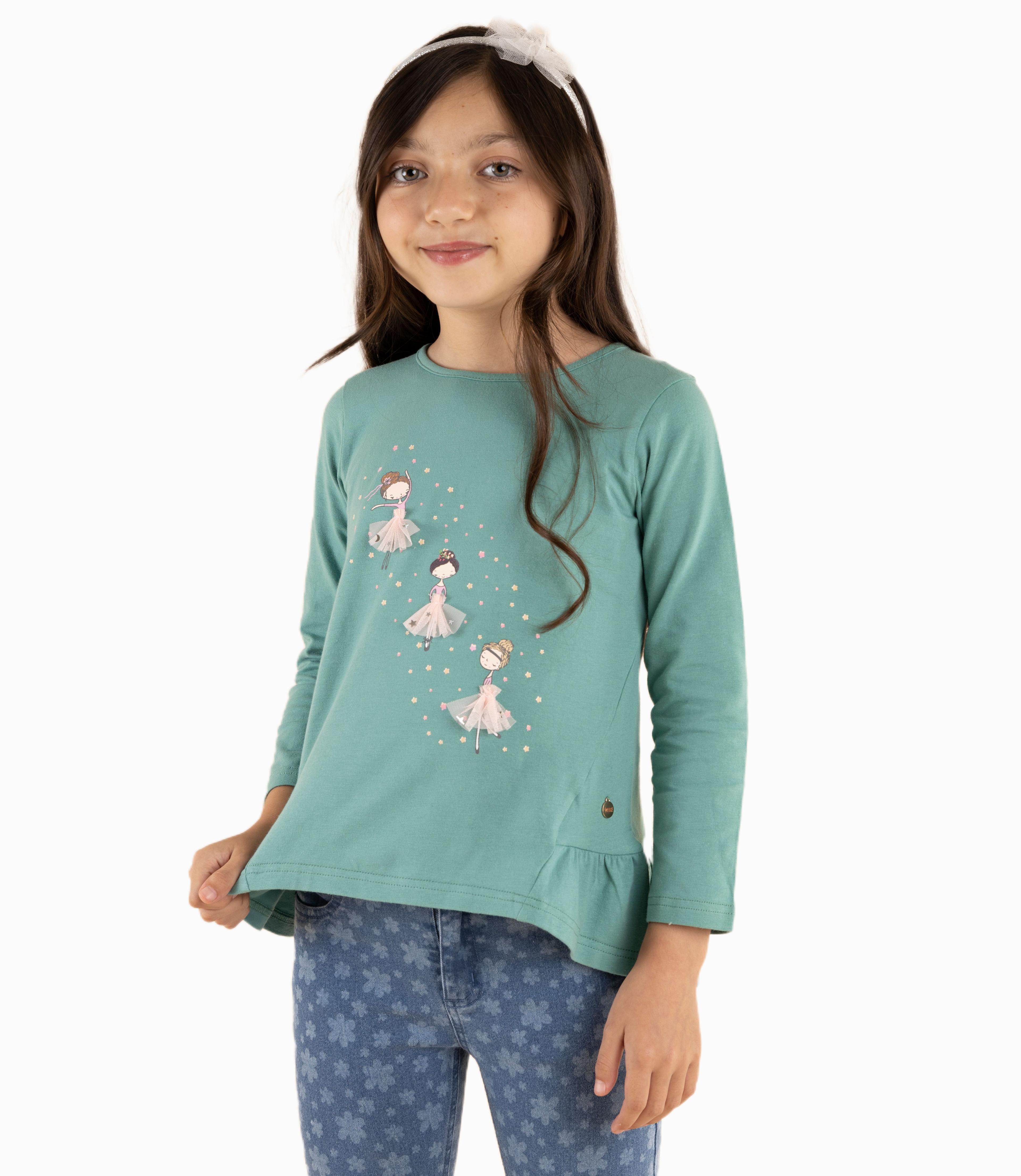 Polera Niña Bailarina Esmeralda-1