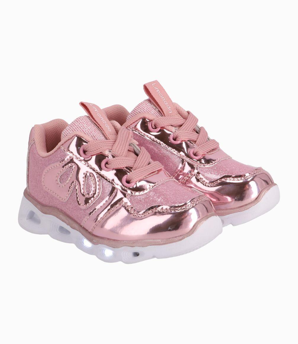 Zapatilla Niña Con Luces Rosado-0