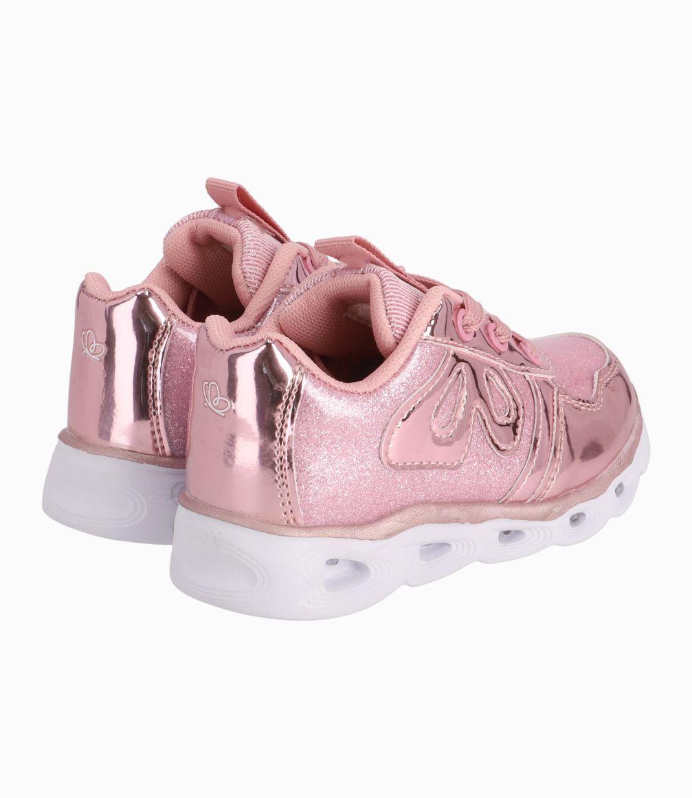 Zapatilla Niña Con Luces Rosado-2
