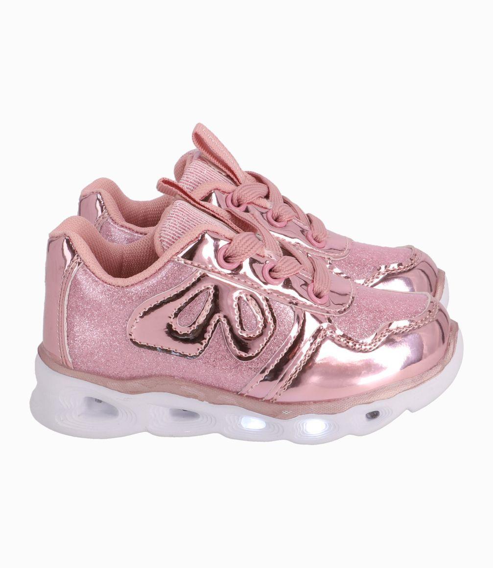 Zapatilla Niña Con Luces Rosado-1
