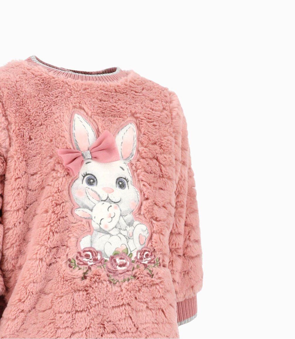 Conjunto bebé de polerón y calzas palo rosa Limonada-2