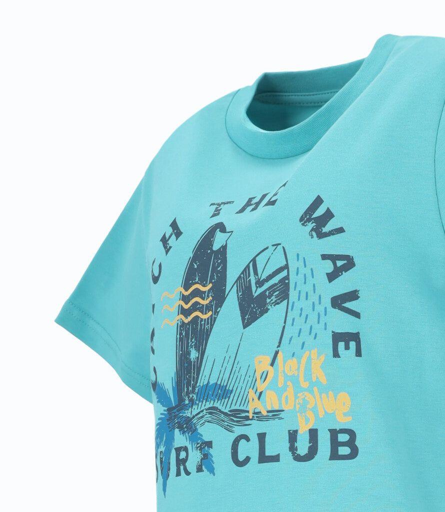 Polera manga corta niño surf menta Black and Blue-3