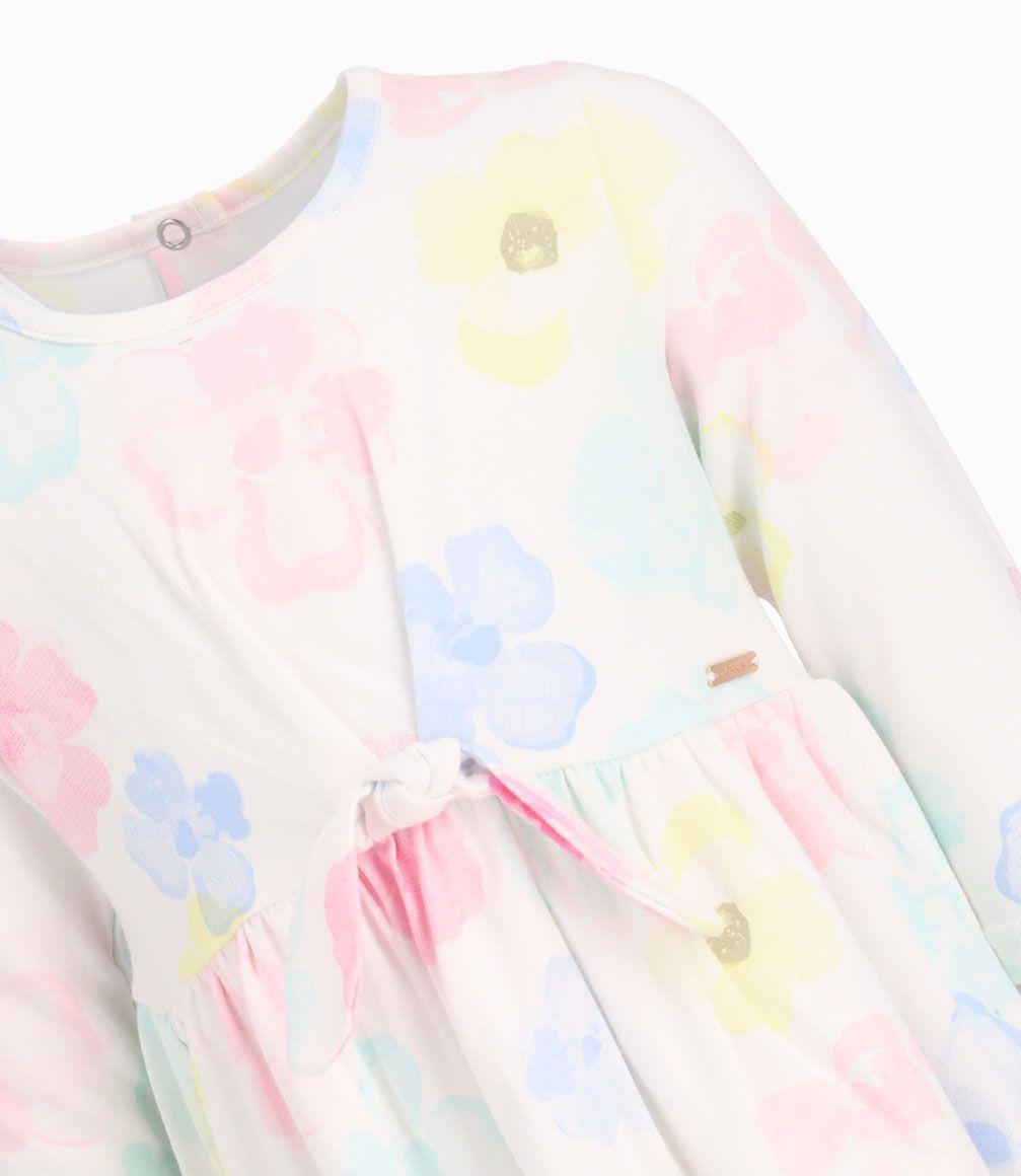 Vestido Con Nudo Bebé Niña Algodón Blanco 4 Kids-2