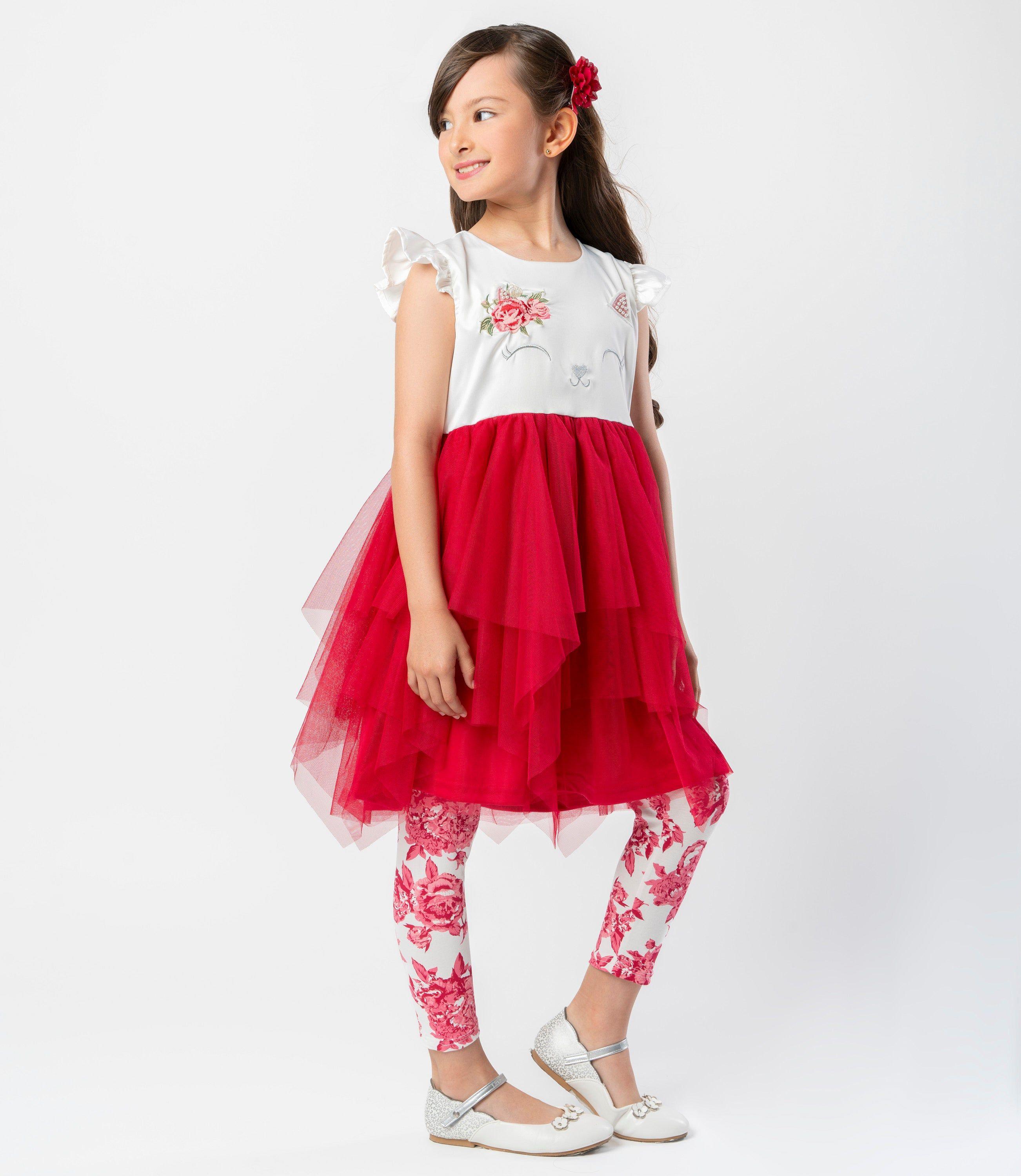Conjunto niña con gato rojo Limonada-0