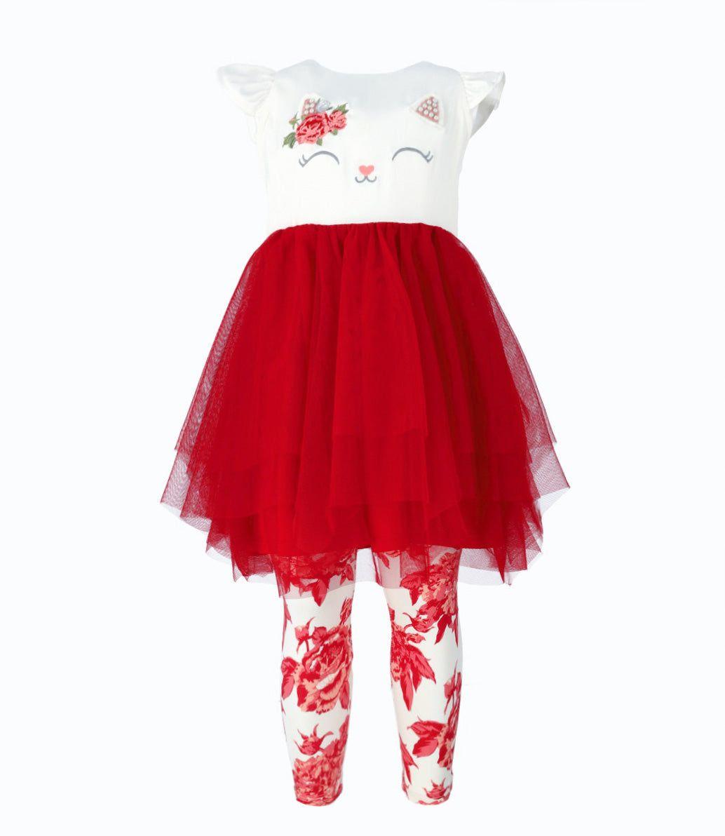 Conjunto niña con gato rojo Limonada-1