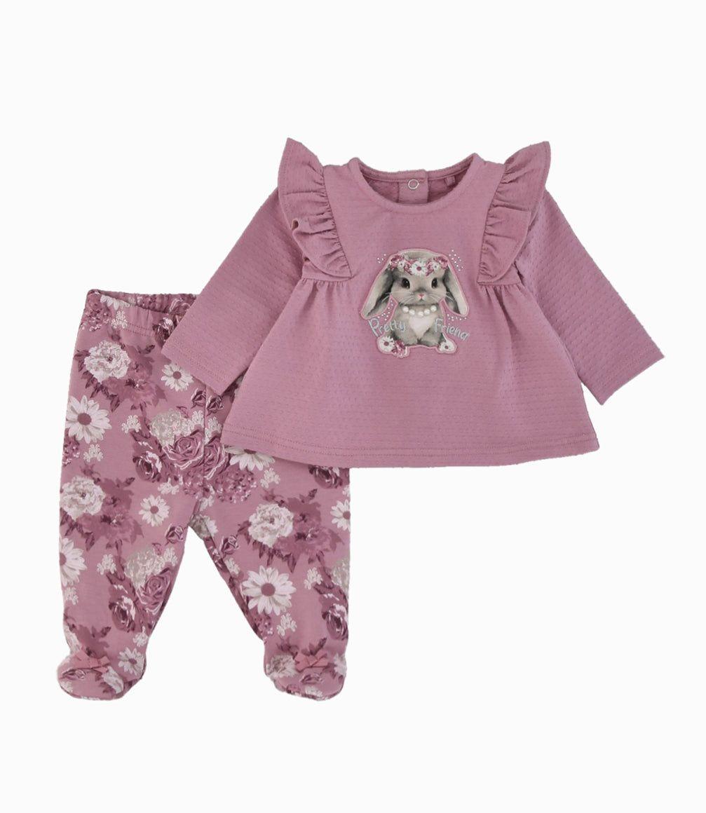 Conjunto recién nacida con conejo palo rosa Limonada-0