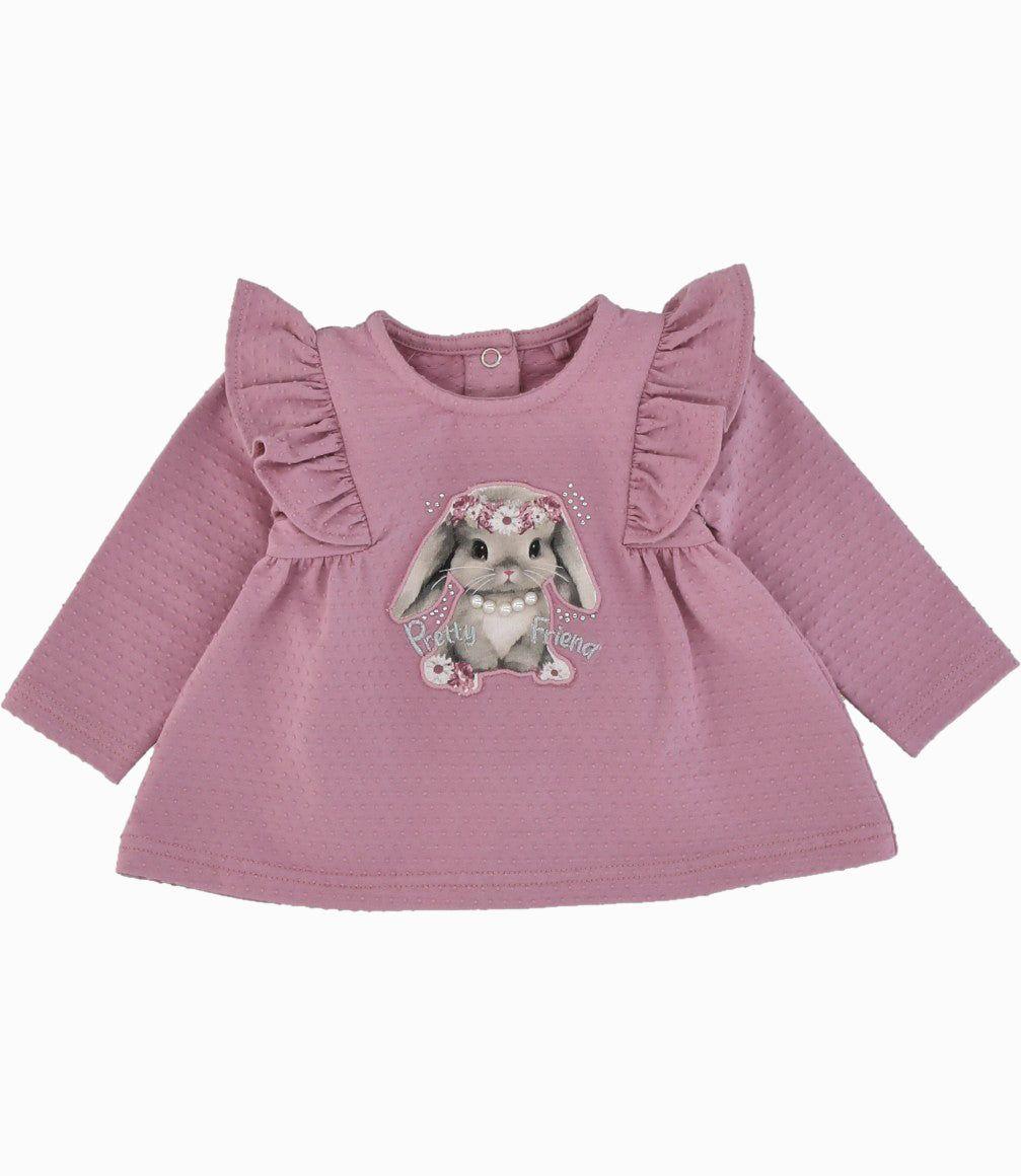 Conjunto recién nacida con conejo palo rosa Limonada-1