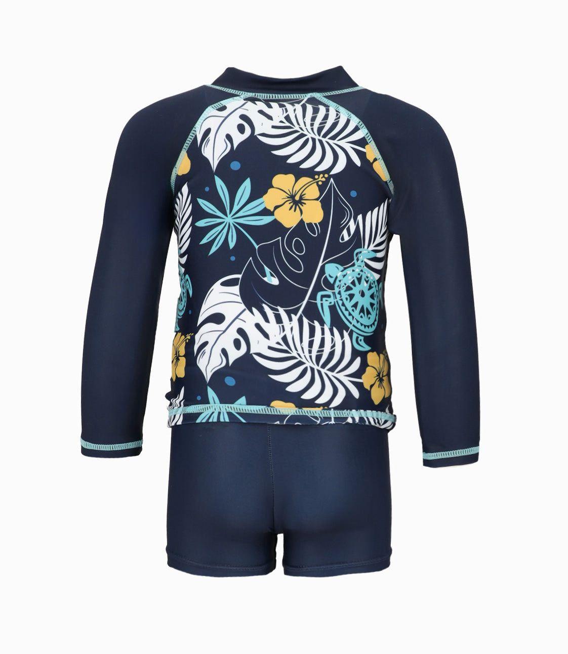 Traje de baño bebé con diseño azul marino Black and Blue-1