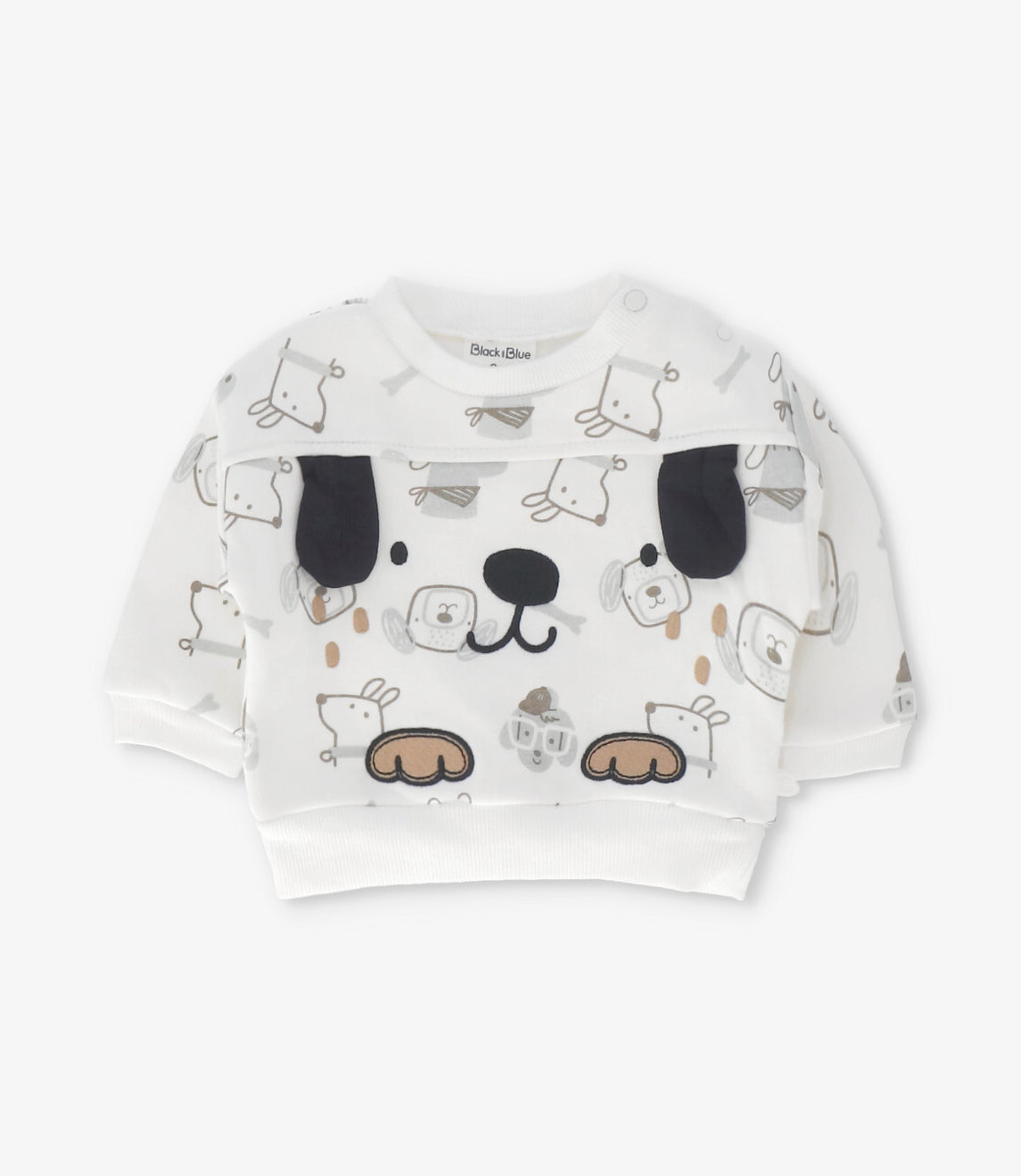 Conjunto recién nacido con perrito crudo Black and Blue-1