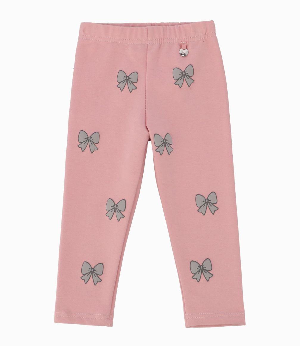 Calza Bows Print Bebé Palo Rosa Limonada-0