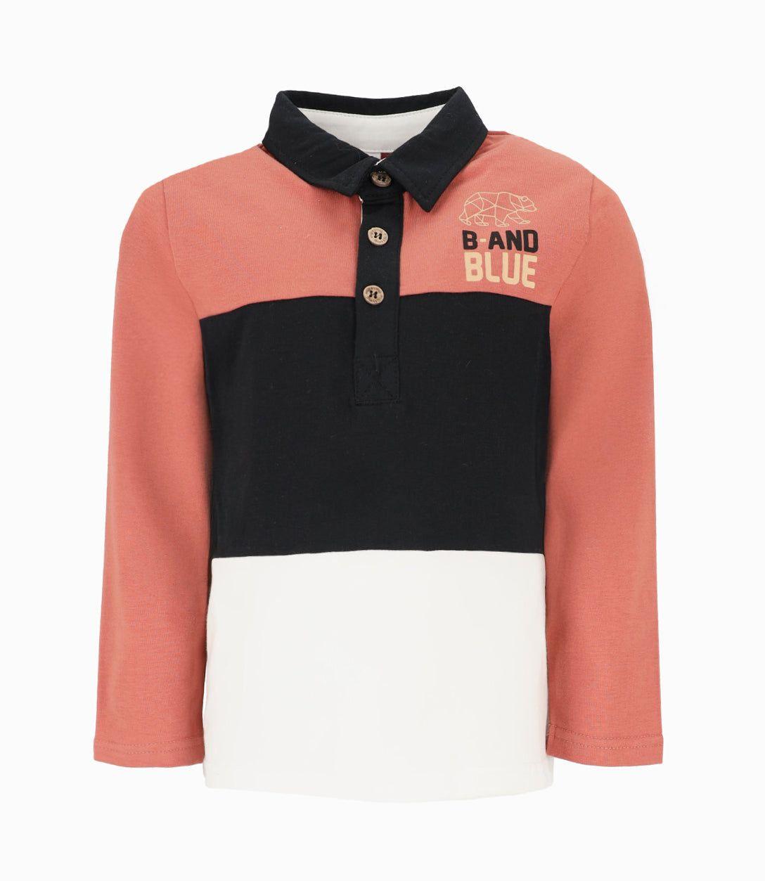 Polera niño con cuello terracota Black and Blue-0