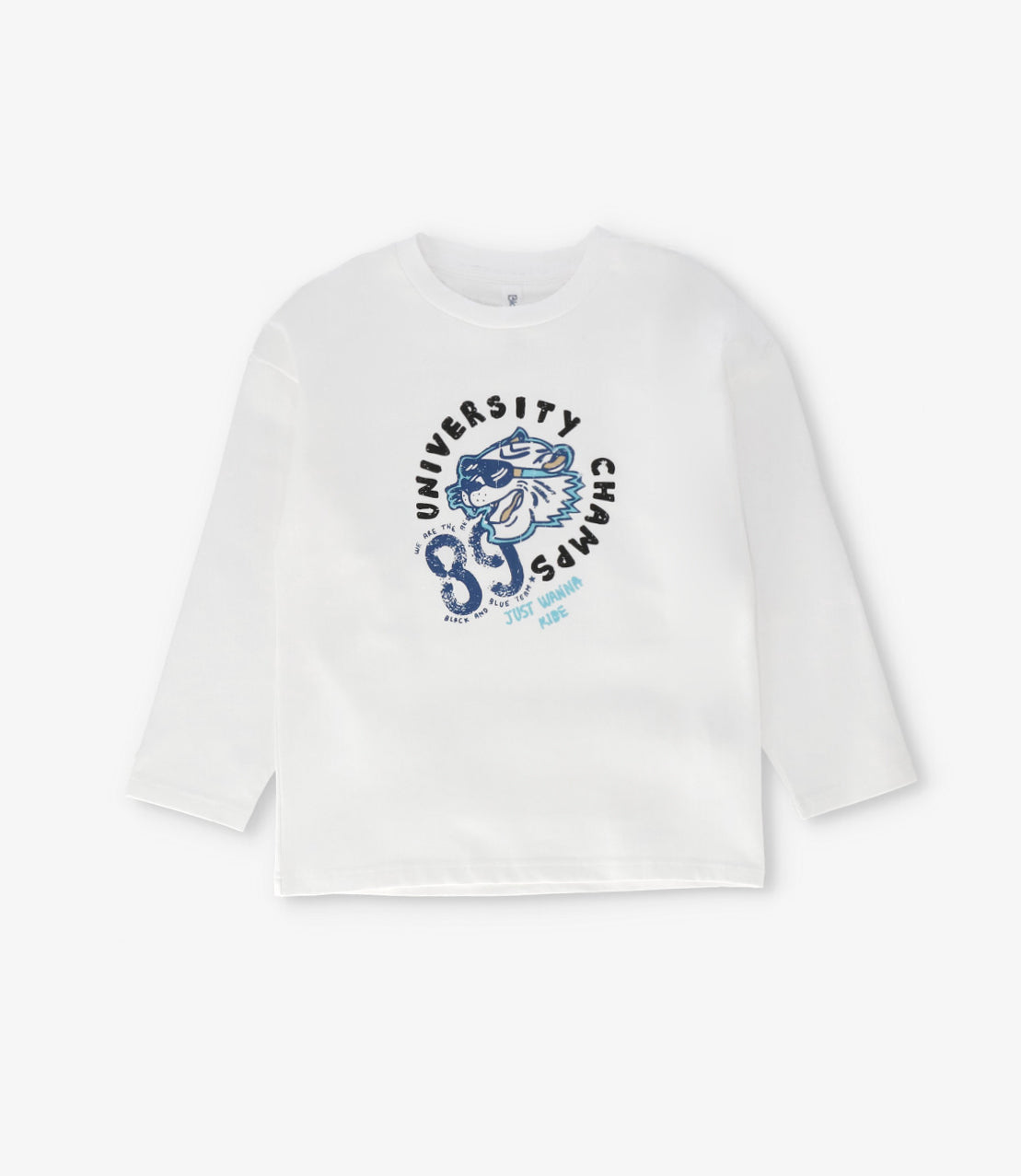 Polera manga larga niño con diseño crudo Black and Blue-0