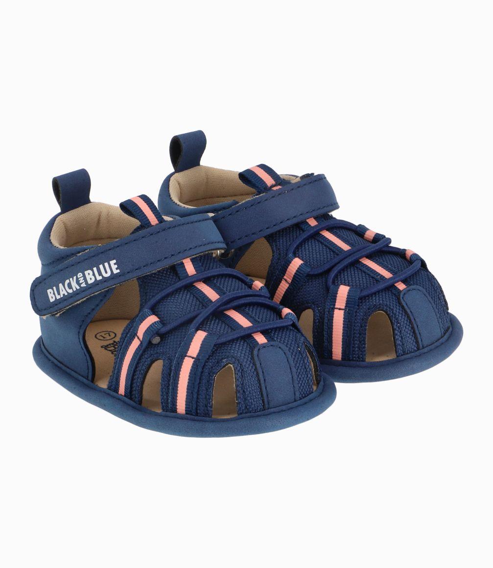 Sandalia Cangrejera Recién Nacido Azul Marino Black and Blue-0