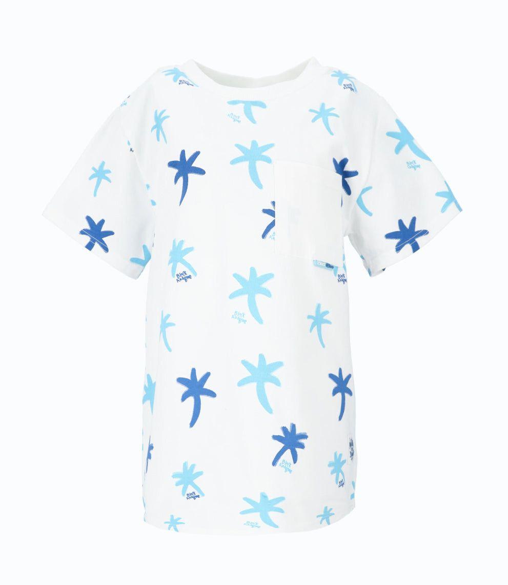 Polera manga corta niño con palmeras crudo Black and Blue-1