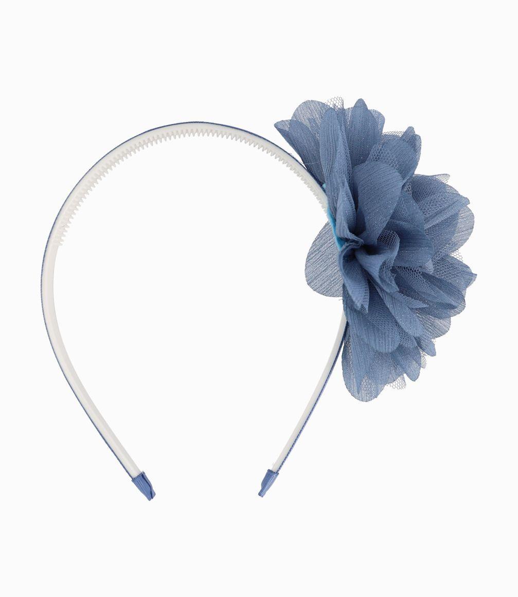 Cintillo Niña Con Flores Limonada Celeste-0