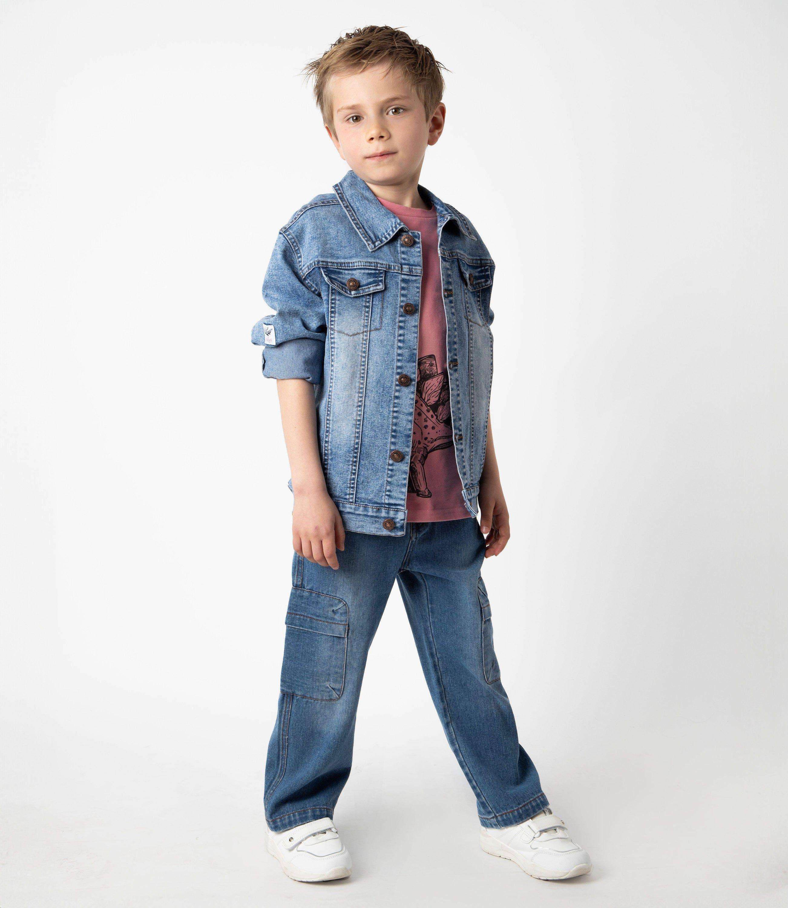 Jeans niño cargo celeste Black and Blue-1