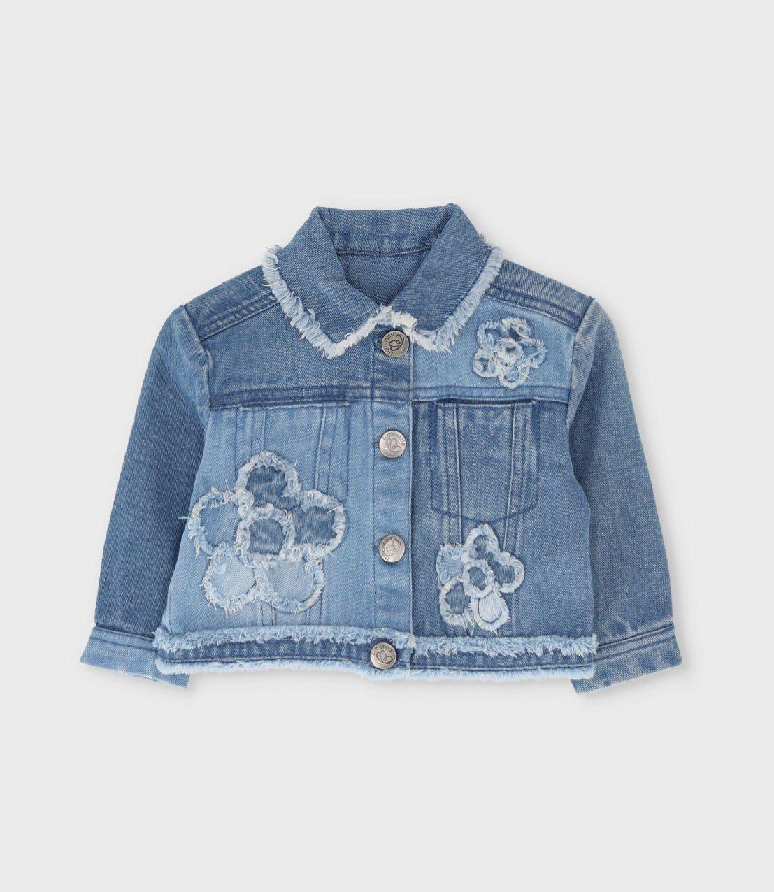 Chaqueta bebé con flores celeste Limonada-0