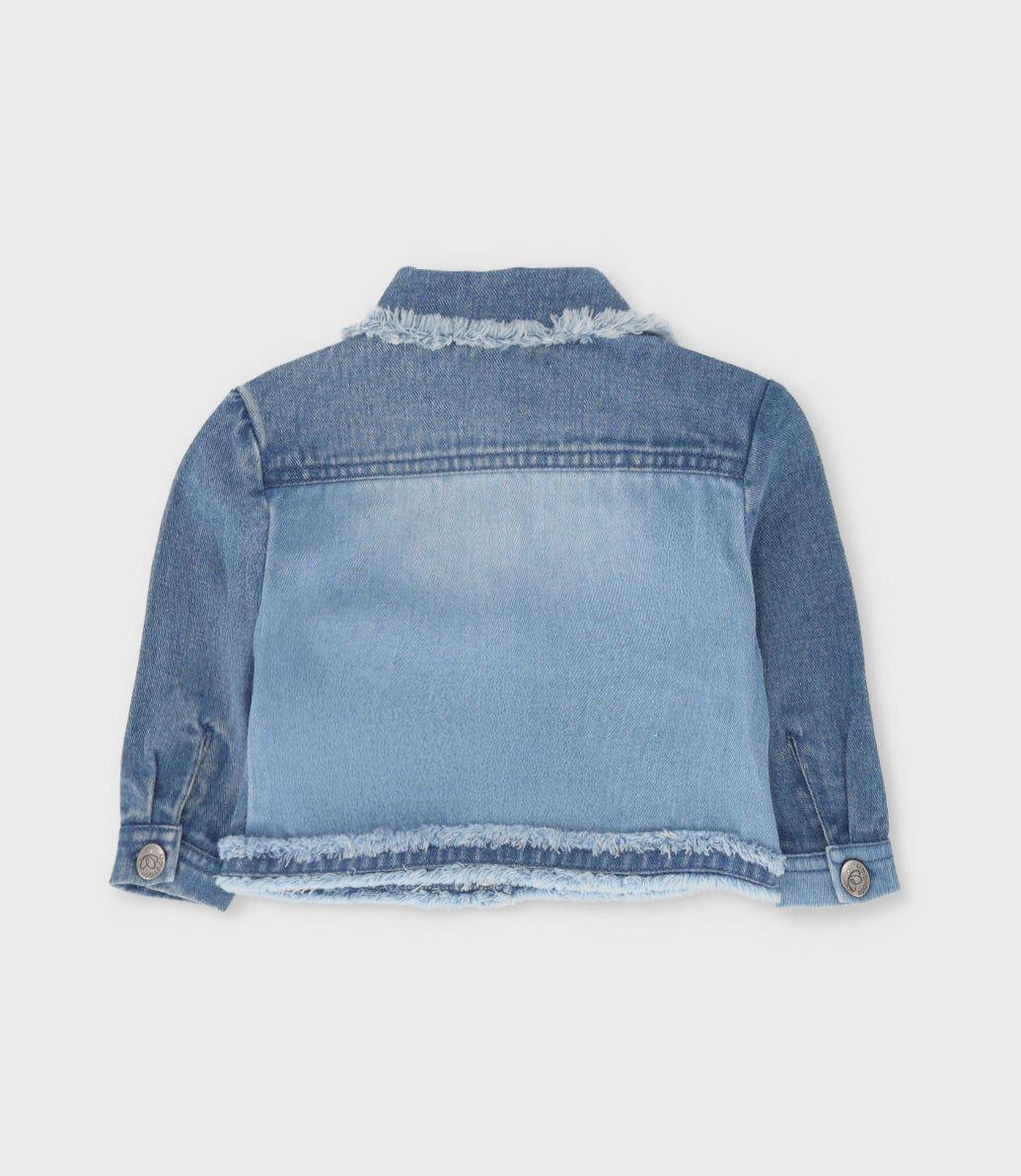 Chaqueta bebé con flores celeste Limonada-1