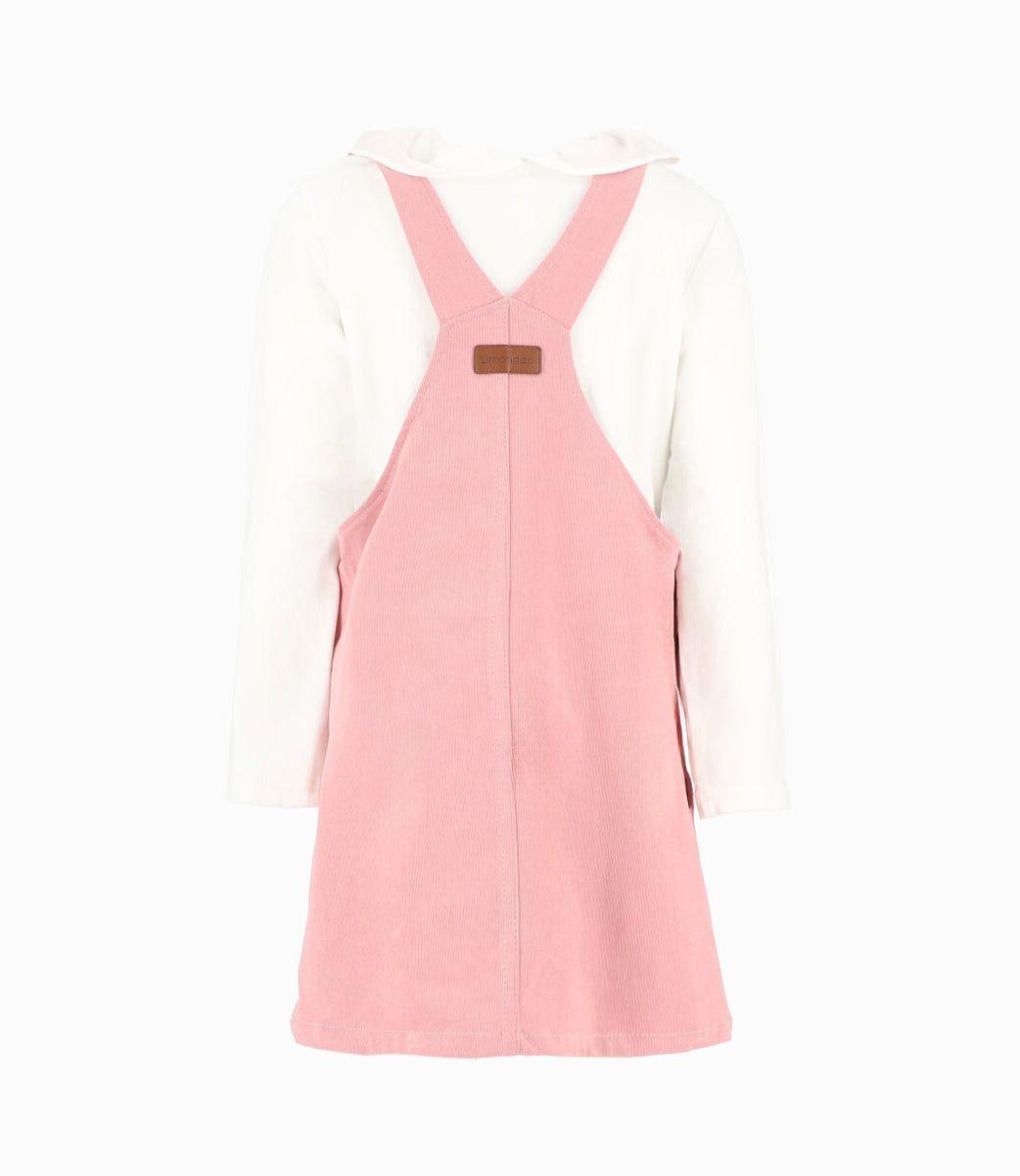 Vestido niña de cotelé palo rosa Limonada-1