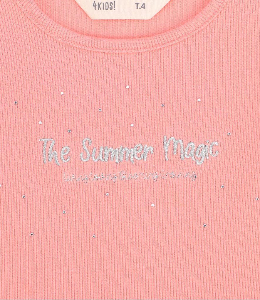 Polera Niña Sin Mangas Rosado-1