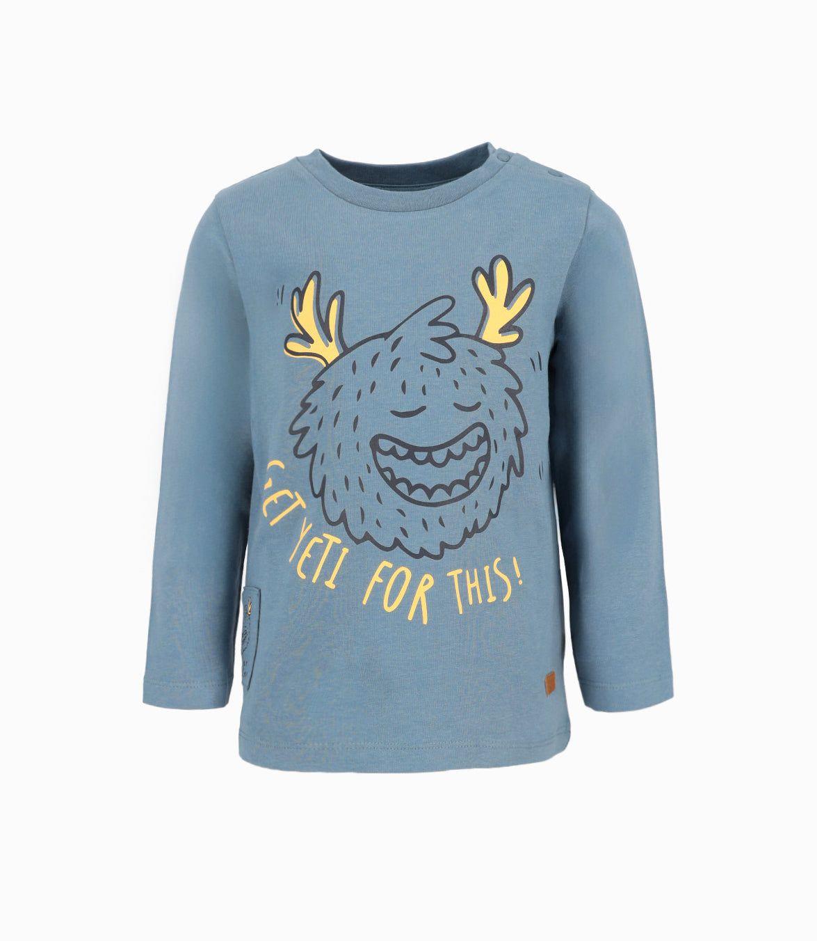 Polera bebés con yeti azul Black and Blue-0