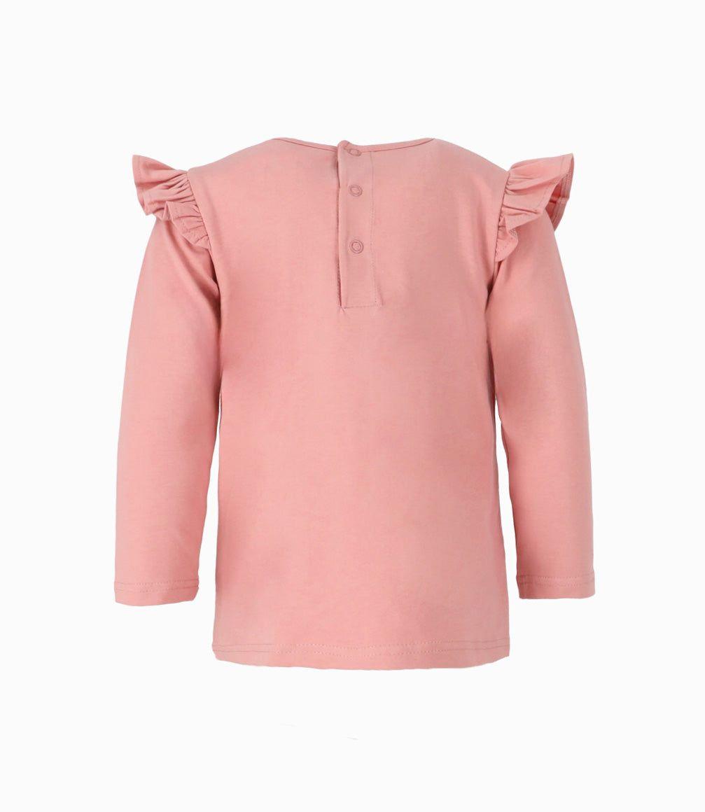 Polera bebé con vuelos palo rosa Limonada-1